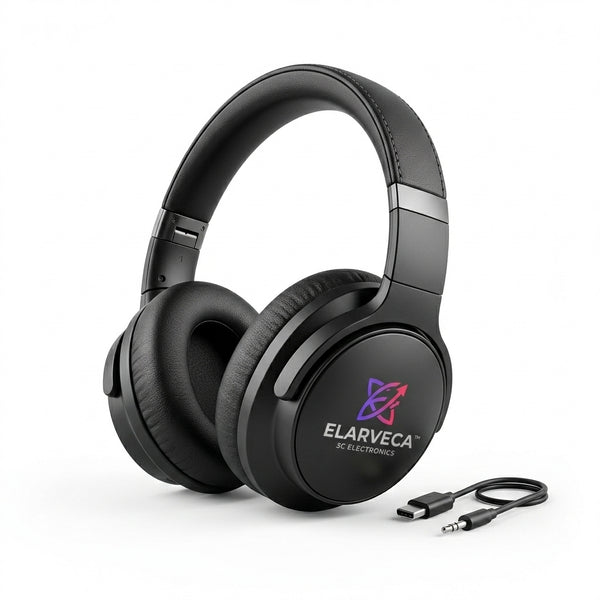 Elarveca™ VortexOne Flagship Wireless Over-Ear Headphones – 360° Immersive Audio, Hybrid Active Noise Cancelling, Ultra-Lightweight Comfort & Multi-Device Connectivity