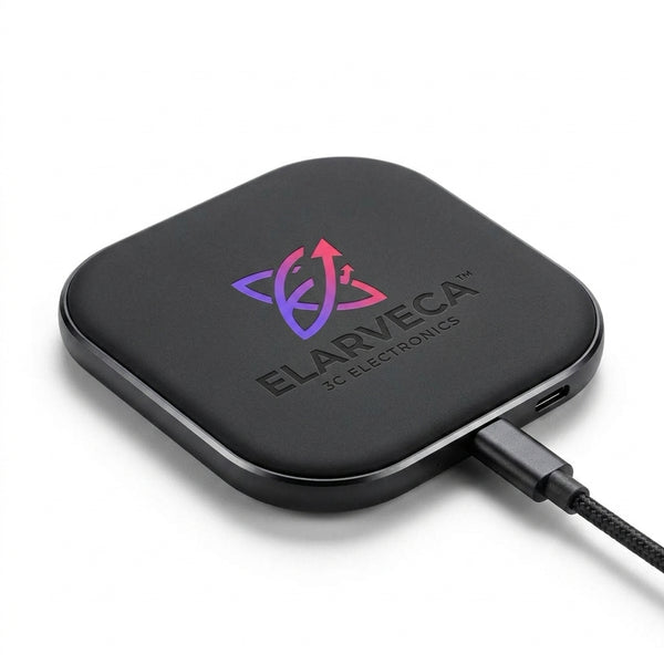 Elarveca™ PulseDock Smart Wireless Charging Pad – Intelligent Device Detection, Effortless Cable-Free Charging, USB-C Power Input & Compact Premium Design