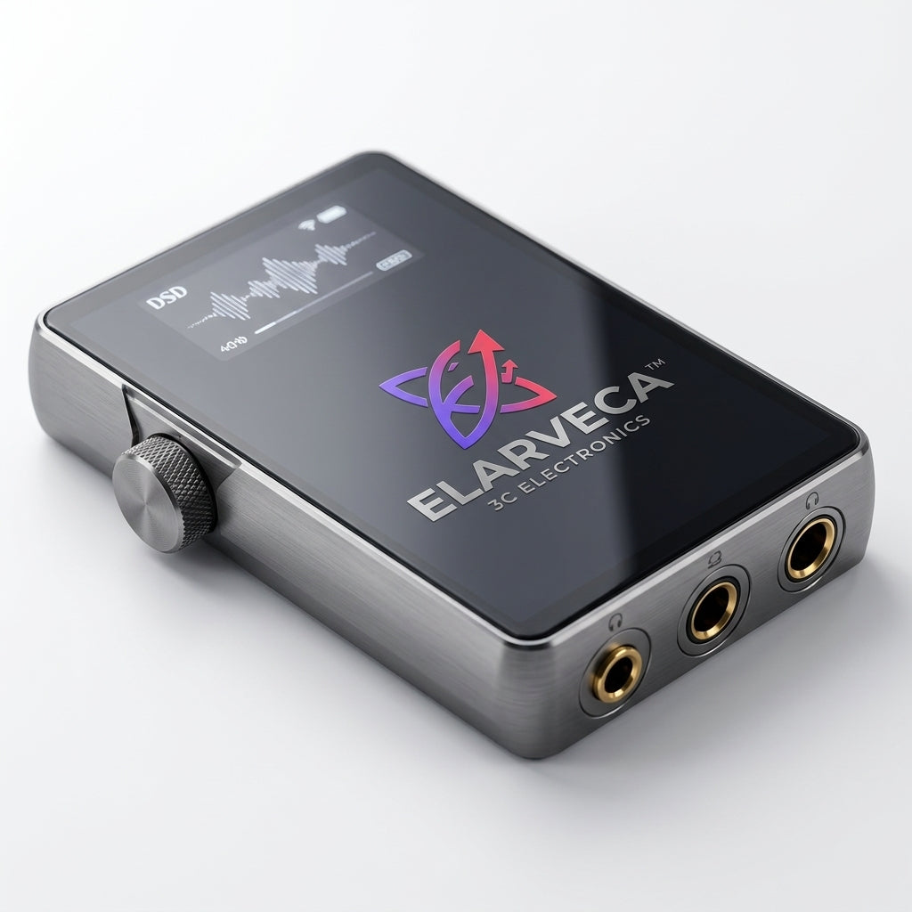 Elarveca™ Auralis Hi-Res Portable Digital Audio Player – Native DSD & PCM Decoding, Elarveca DSP, Metal Chassis, Precision Volume Control, Dual Audio Outputs & Up to 15-Hour Playback