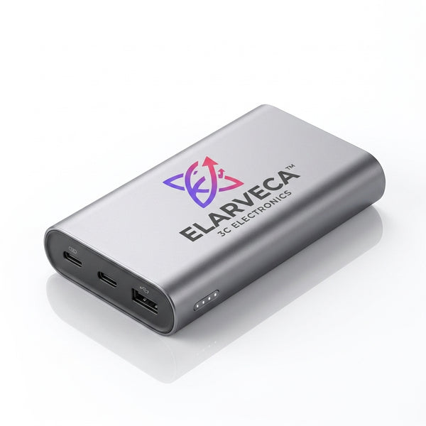 Elarveca™ VoltEdge 20K Ultra-Slim Power Bank – 20,000mAh High-Capacity Portable Charger with Dual USB-C PD 3.0, Aluminum Alloy Body & Multi-Device Fast Charging