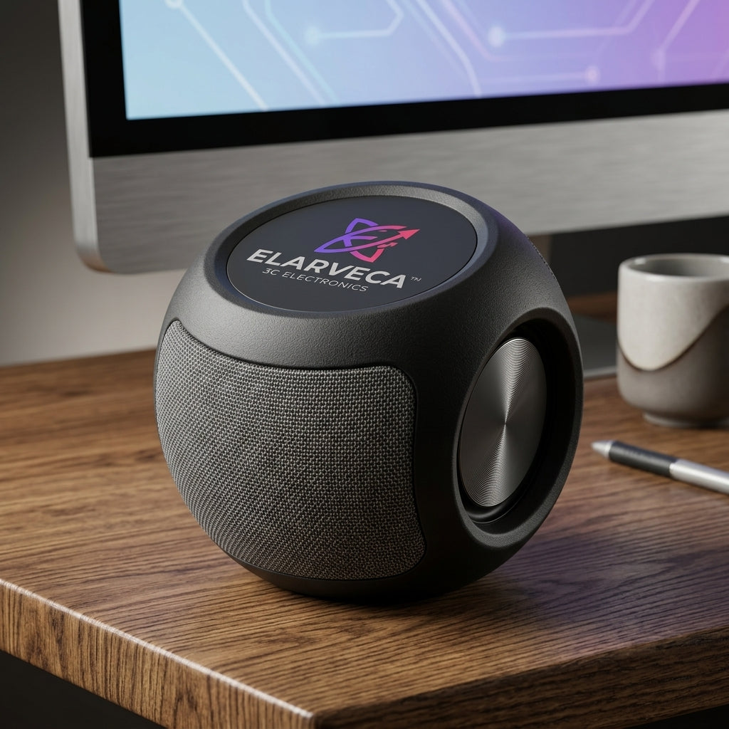 Elarveca™ Sonora Cube Portable Bluetooth Speaker – High-Resolution Audio, Full-Range Driver, Dual Passive Radiators & Compact Deep-Bass Design