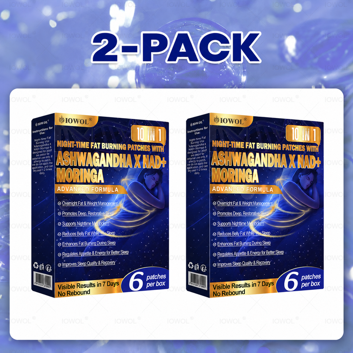 IOWOL® NIGHT-TIME FAT BURNING PATCHES! ZERO PILLS & ZERO WASTE & ZERO STRUGGLE & 100% RESULTS.